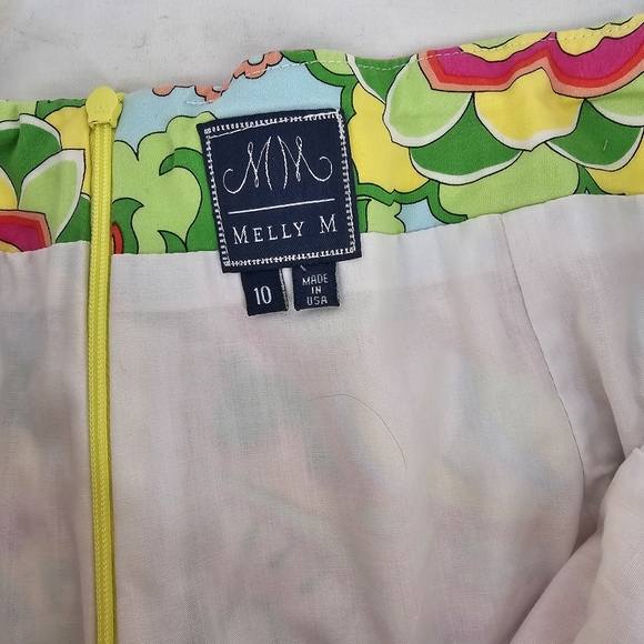 MELLY M size 10 skirt in bright yellow, pinks and greens. - Picture 3 of 3